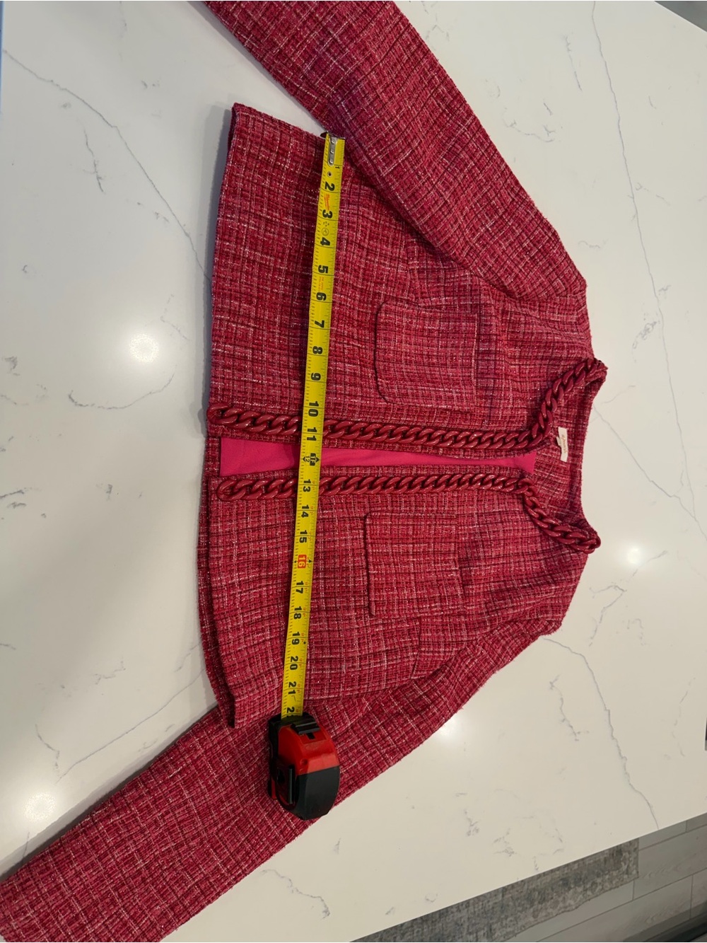 Women’s Pink Tweed Jacket - Elegant Cropped Coat